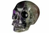 Realistic, Carved, Banded Green & Purple Fluorite Skull #151024-2